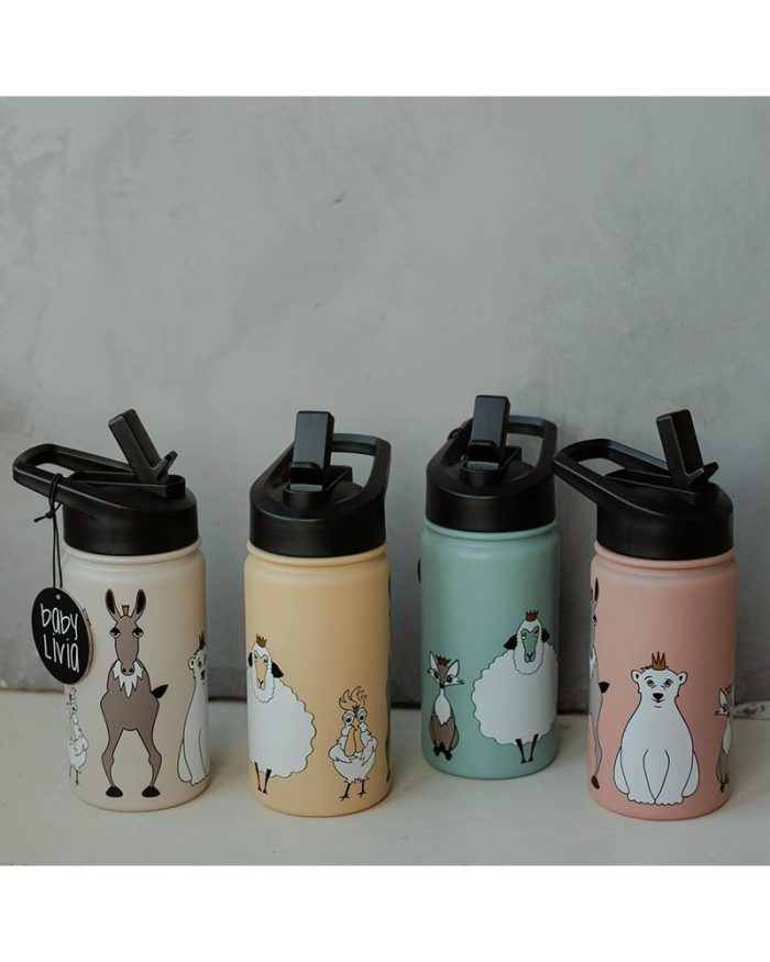 Botella termo con pajita 400 ml Baby Livia color Teja - Imagen 2