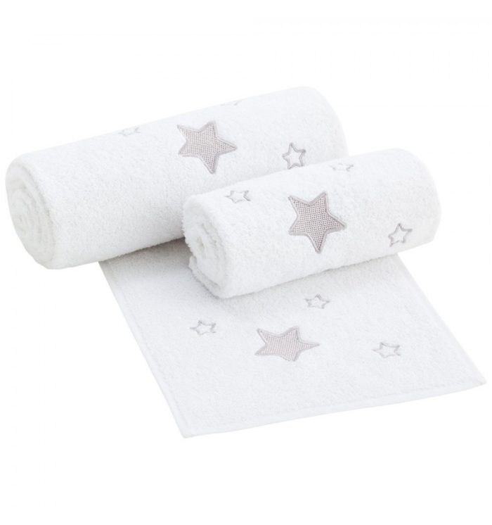 Juego de 3 toallas modelo Stella gris - Pekebaby