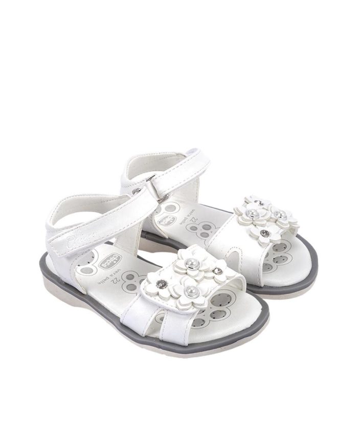 Sandalia bebe flor blanco Chicco