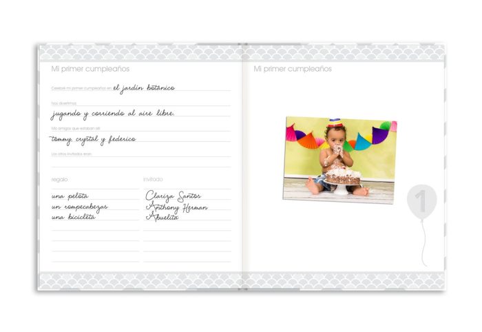 LIBRO DEL BEBE CHEVRON GRIS  PEARHEAD - Imagen 3