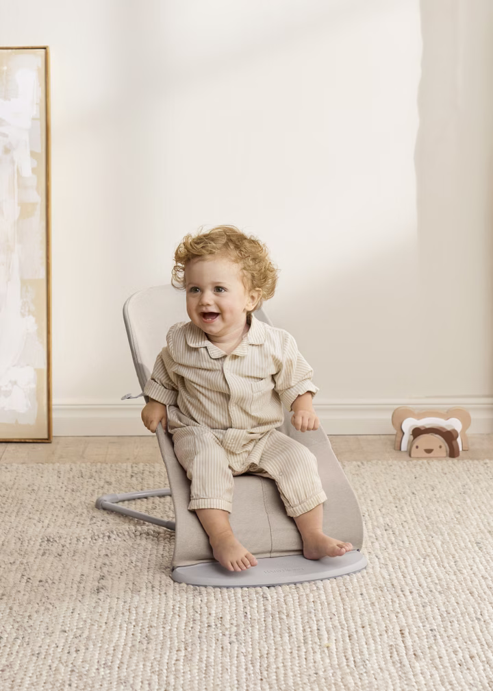 Hamaca Bliss tejido jaspeado Beige BabybJörn - Imagen 5