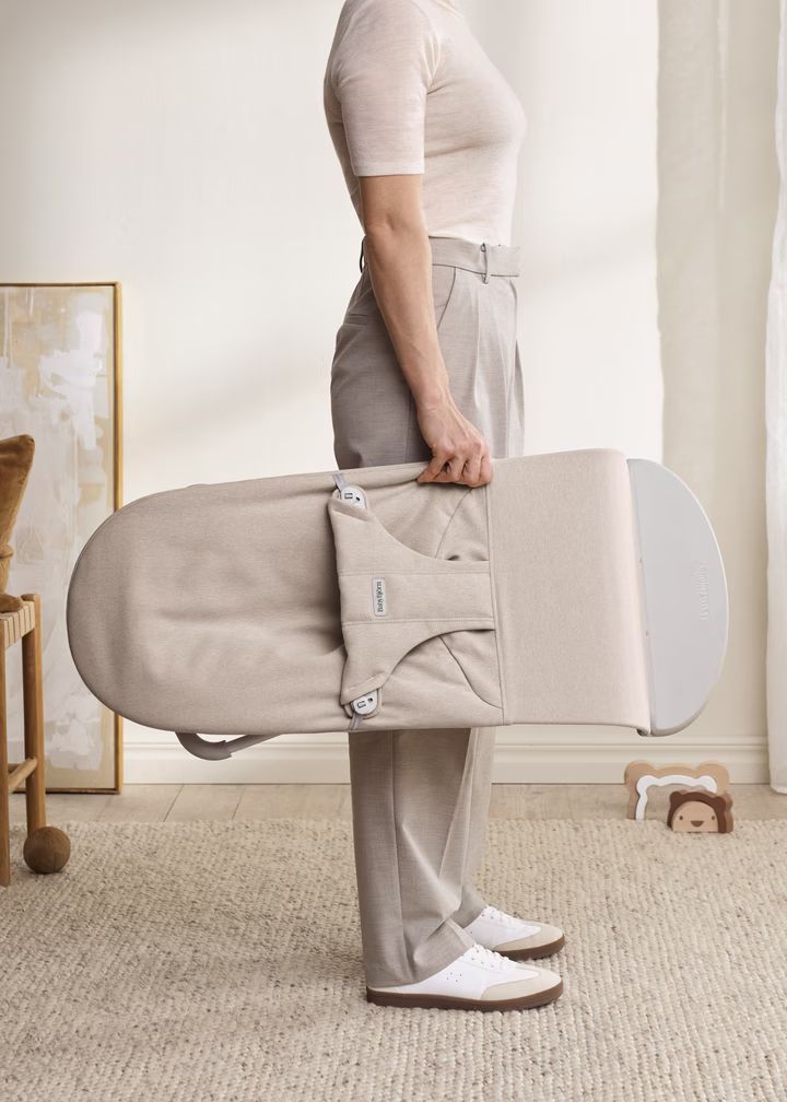 Hamaca Bliss tejido jaspeado Beige BabybJörn - Imagen 3