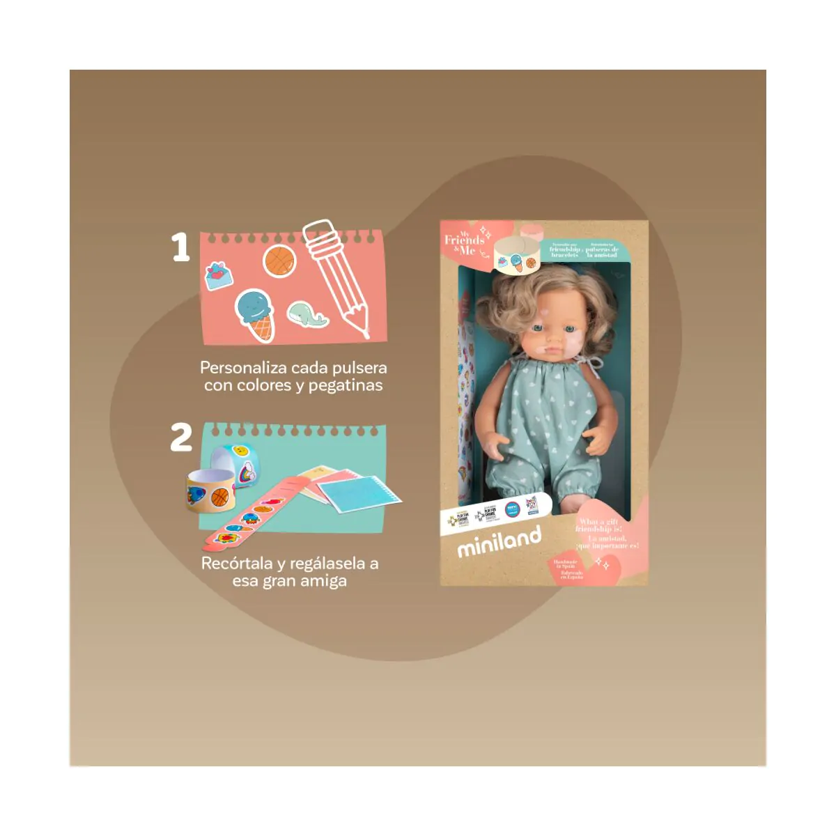 Muñeca vitíligo 38 cms Miniland - Imagen 3