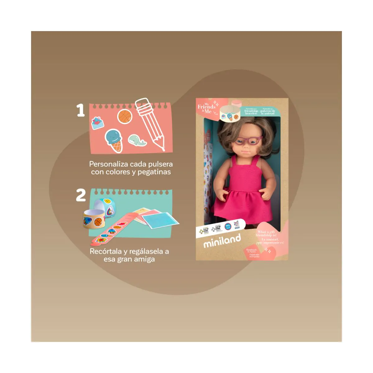 Muñeca sd con gafas 38 cms Miniland - Imagen 2