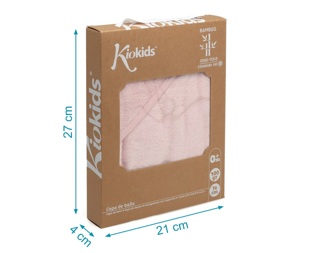 Capa baño Bamboo rosa Kiokids - Imagen 3