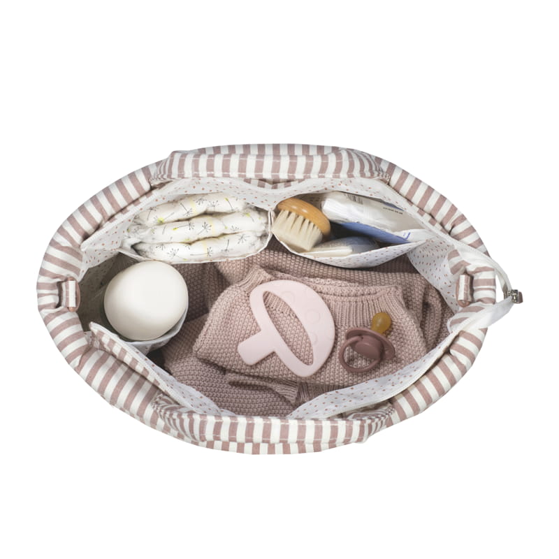 Bolsa canastilla Praliné rayas Moka - Imagen 3